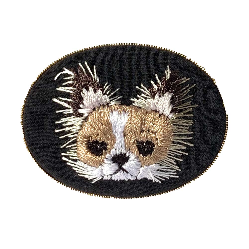 帯留め 犬 猫 手刺し 刺繍 ニードルワーク ドッグ キャット 赤 黒 :od00 10003:名古屋帯と半幅帯 西陣 京洛らく