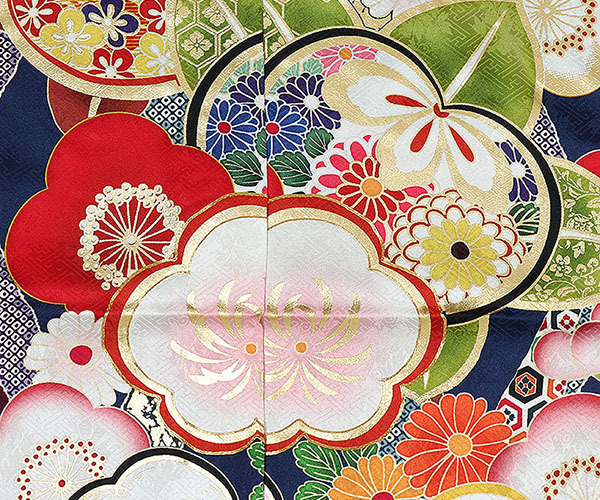 お誂え仕立付振袖 成人式振袖購入 b123-1 ブルー・青地/古典・松竹梅柄