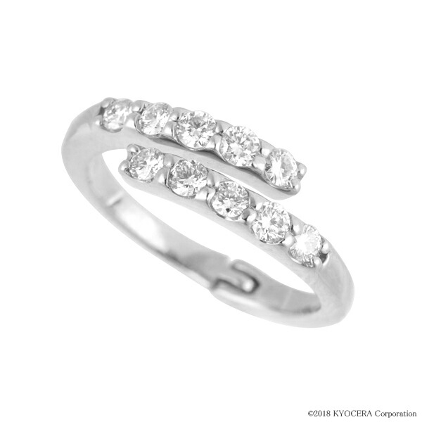 フリーサイズリング ダイヤモンド 10石 0.5ct プラチナ｜kyocera-jewelry