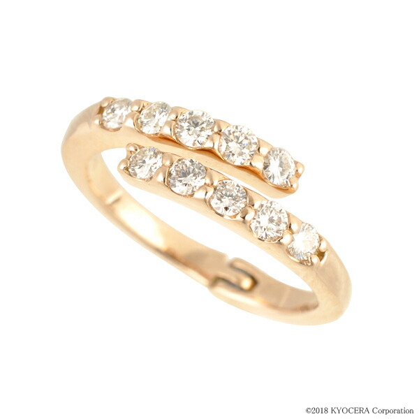 フリーサイズリング ダイヤモンド 10石 0.5ct K18ピンクゴールド｜kyocera-jewelry