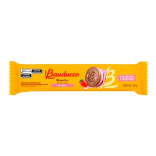 サンドビスケット ストロベリー味 バウドゥッコ 108g BISCOITO RECHEADO MORANGO 108G BAUDUCCO