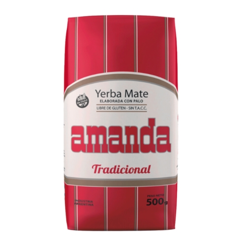 Argentina производство mate чай a man da традиционный ( чай лист * стебель ввод ) 500g YERBA MATE AMANDA CON PALO S/GLUTEN 500GR
