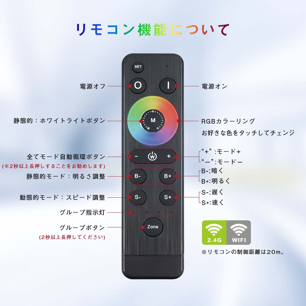 マジック LEDテープライト 10m 光が流れる RGB 最大200M延長可能 防水
