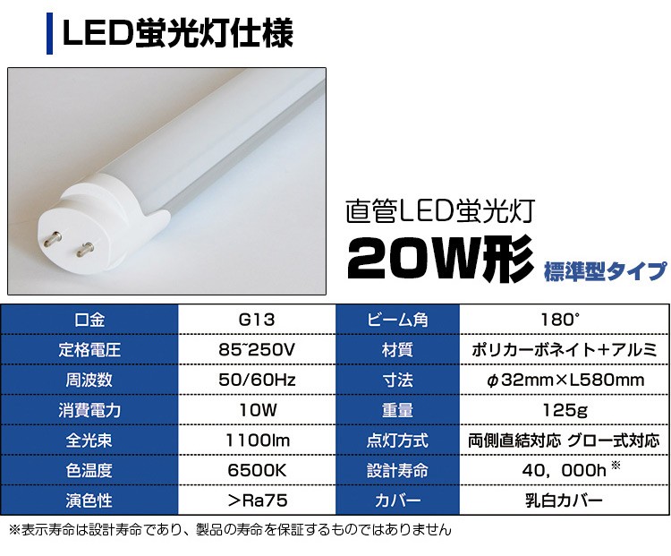 LED蛍光灯 20W形 トラフ式 直管 器具1灯式 ベースライト 昼光色 G13 照明器具 天井照明 蛍光灯器具 LED灯管 LEDライト シーリング ライト 施設用LED 工場照明 :GT-SETRGD-10W58CW-Z1:共同照明 - 通販 - Yahoo!ショッピング