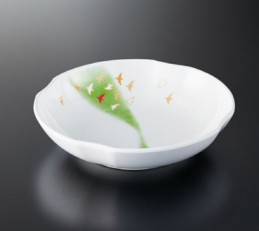 京焼 清水焼 白釉 千鳥形皿 4皿セット (17cm×14cm) 京焼 清水焼 白釉 千鳥形皿 4皿セット (17cm×14cm)