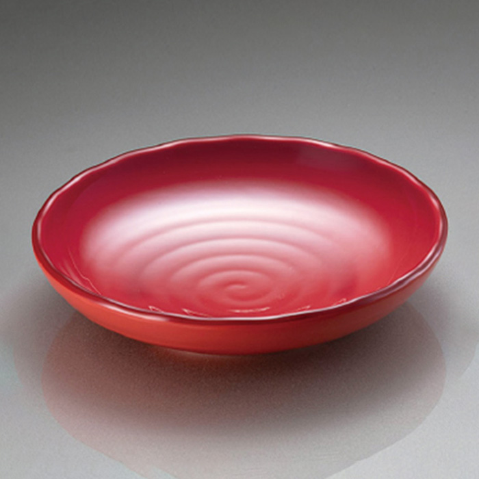 メラミン 多用皿(小) プラムレッド PM-780(209φ×H45mm 900cc)器工房