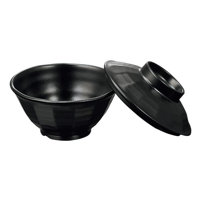 メラミン 面取飯碗 小 (身) 黒 A83BB(121φ×H59mm 310cc)たくみ庵 国際