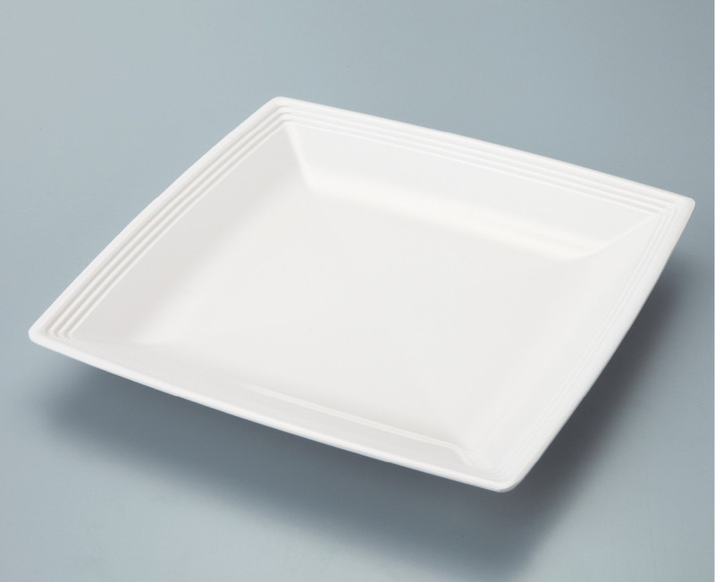 メラミン スクエアプレート 食彩 白雪 MS-840SW(200×200×H26mm)三信