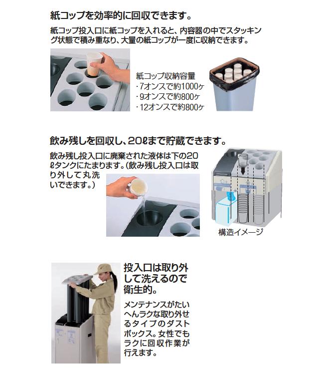 代引不可 送料無料 紙コップ用ゴミ箱 飲み残し回収 オフィス