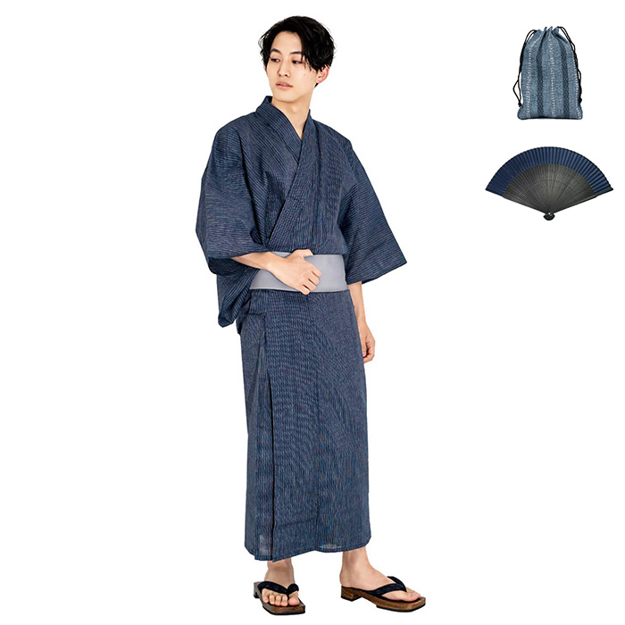 KYOETSU（京越） 浴衣 セット メンズ 【 浴衣セット 6点 しじら C