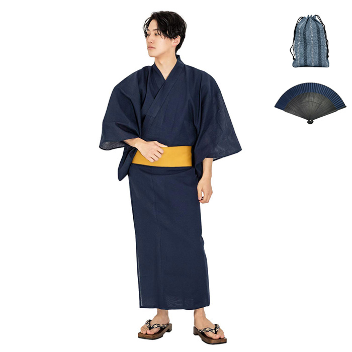 KYOETSU（京越） 浴衣 セット メンズ 【 浴衣セット 6点 しじら C