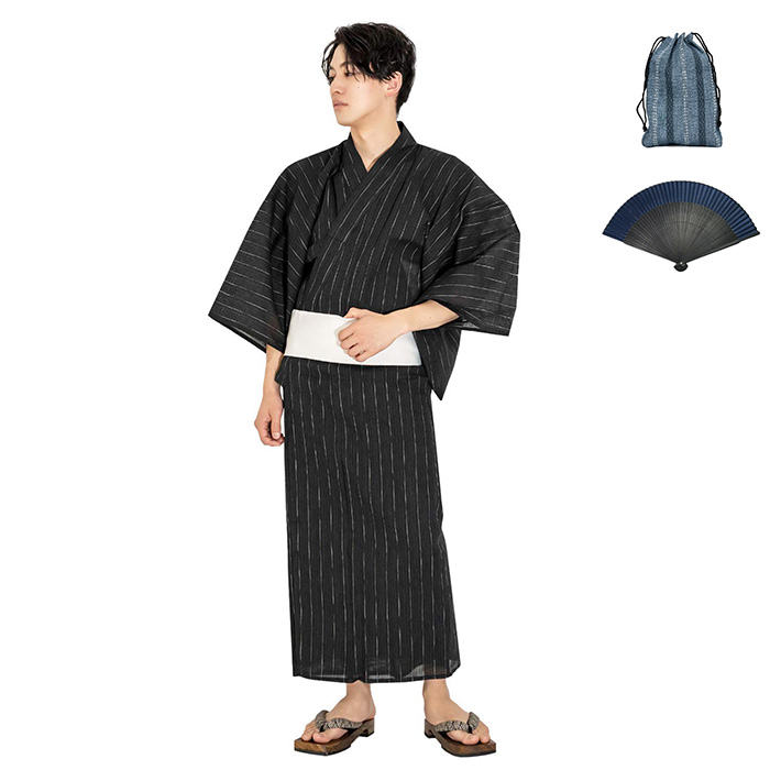 KYOETSU（京越） 浴衣 セット メンズ 【 浴衣セット 6点 しじら C