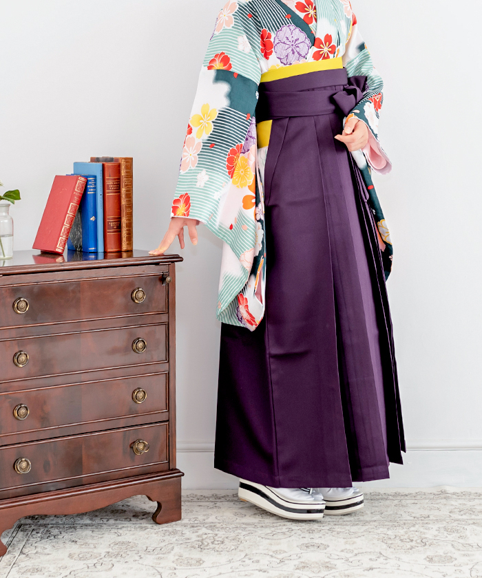 袴単品 無地 女の子) 卒業式 卒園式 袴 5colors 小学生 振袖 着物 紫