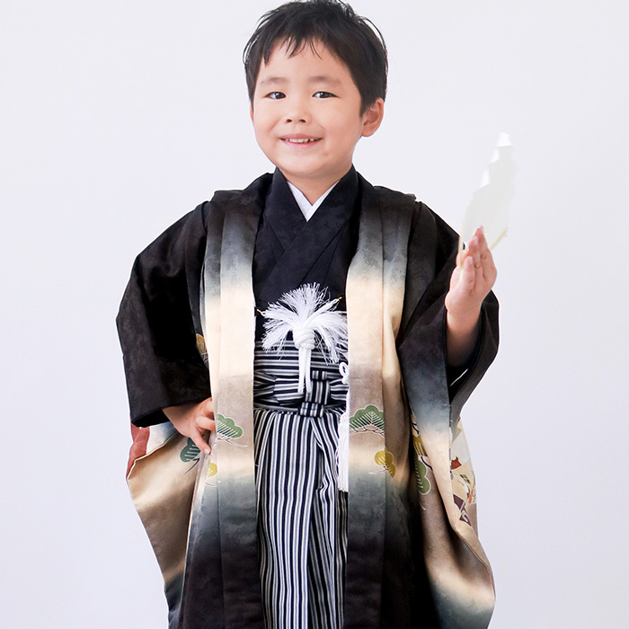 新品 七五三 5歳 男の子 着物 和服 長襦袢 ハカマ 草履 小物セット SOUBIEN 七五三 着物 5歳 販売 五歳 袴セット 羽織 半襦袢 袴帯