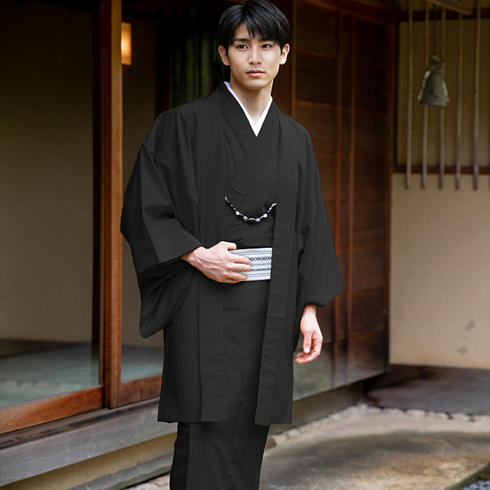 KYOETSU（京越） 袷羽織着物 メンズ 2点セット 縞柄 (11colors S M L