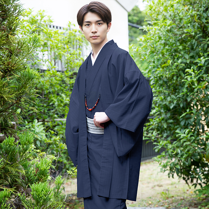 男性用着物　羽織付き 訳あり(男羽織) 羽織 着物 洗える 6color メンズ 男性 和装 大きい
