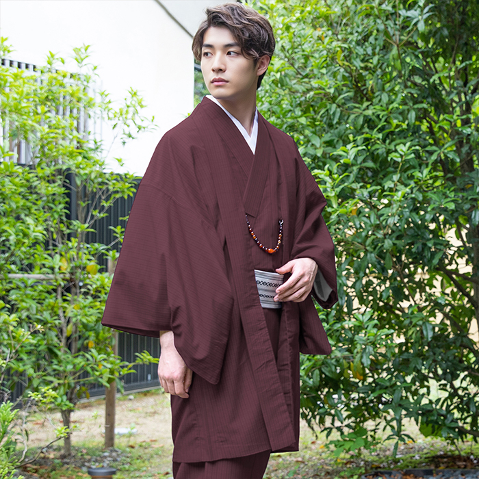 KYOETSU（京越） 袷羽織着物 メンズ 2点セット 縞柄 (11colors S M L