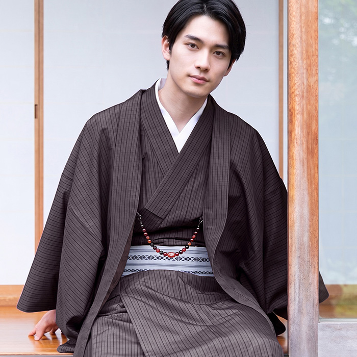 KYOETSU（京越） 袷羽織着物 メンズ 2点セット 縞柄 (11colors S M L