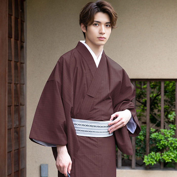 KYOETSU（京越） 袷着物 メンズ 単品販売 縞柄 (4colors S M L LL 3L 