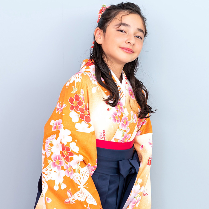KYOETSU 袴4点セット 華やか B ジュニア 袴セット 卒業式 小学生