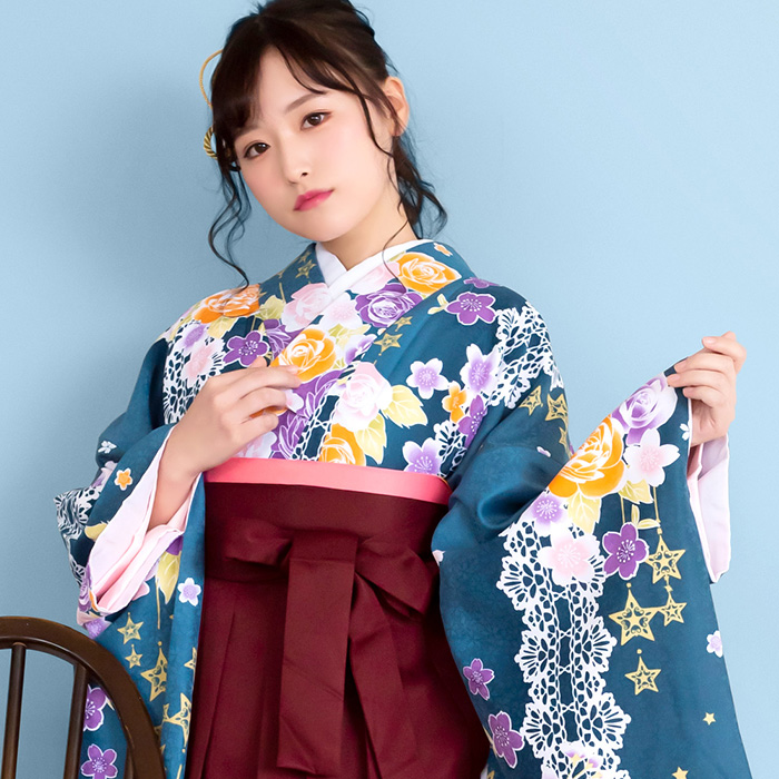 KYOETSU 袴4点セット 華やか B 袴 卒業式 レディース セット 袴