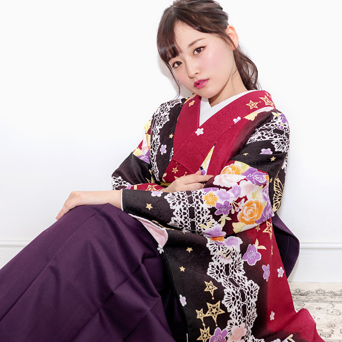 KYOETSU 袴4点セット 華やか B 袴 卒業式 レディース セット 袴