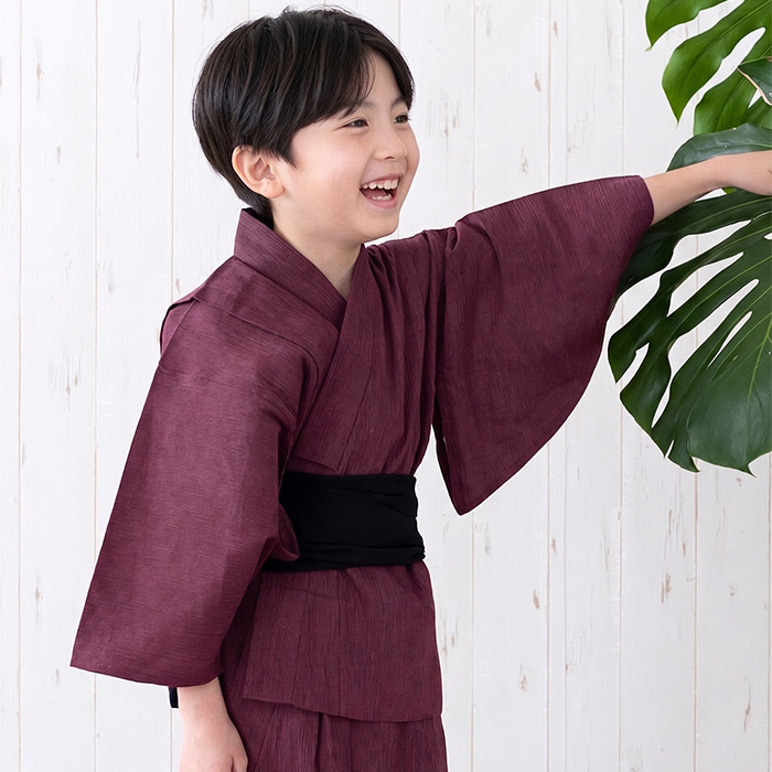 KYOETSU（京越） 【5分で簡単着付け！】 ボーイズ 浴衣セット 2点 楊柳