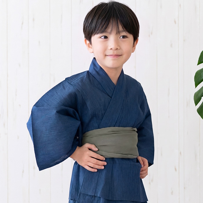 KYOETSU（京越） 【5分で簡単着付け！】 ボーイズ 浴衣セット 2点 楊柳
