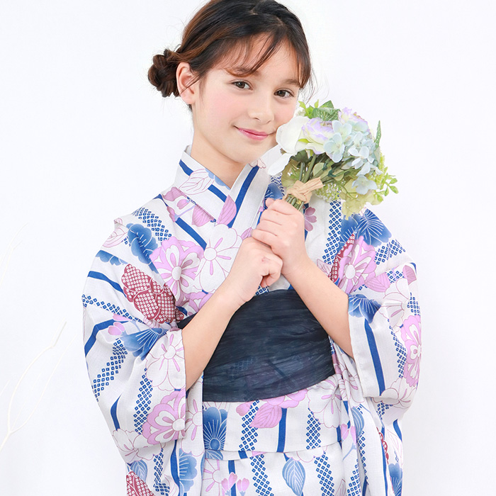 キョウエツ 京越 セパレート浴衣セット 紫陽花 紫 KYOETSU（京越） 1人で簡単着付け 【 ワンピース浴衣 2点セット 3点