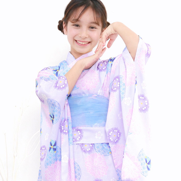 キョウエツ 京越 セパレート浴衣セット 紫陽花 紫 KYOETSU（京越） 1人で簡単着付け 【 ワンピース浴衣 新タイプ 2点