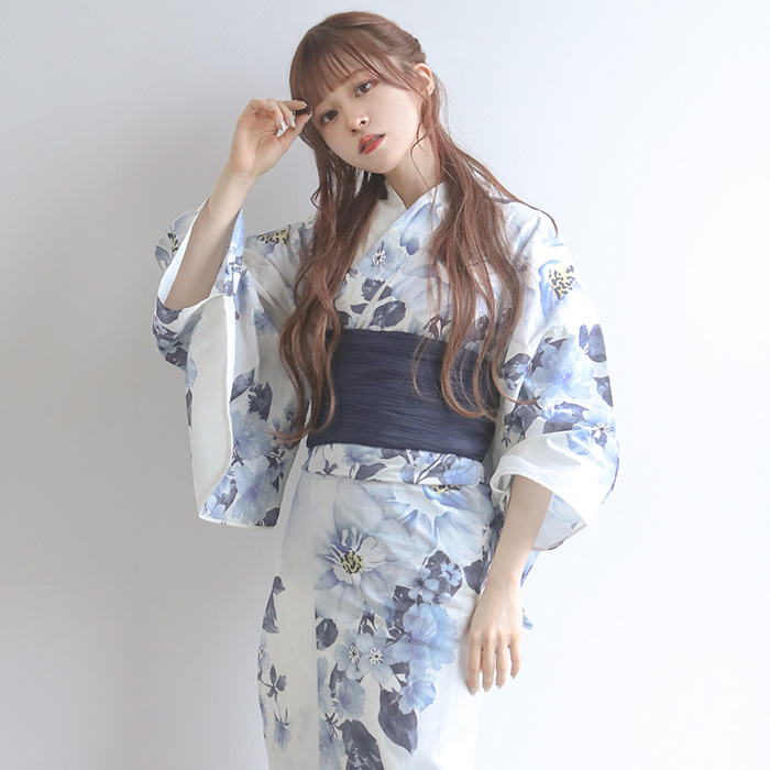 浴衣3点セット 着付け簡単 ひとりで着付け セパレート ラップスカート モダン もっと簡単・綺麗にリニューアル♪初心者でもプロの着姿<br>簡単浴衣