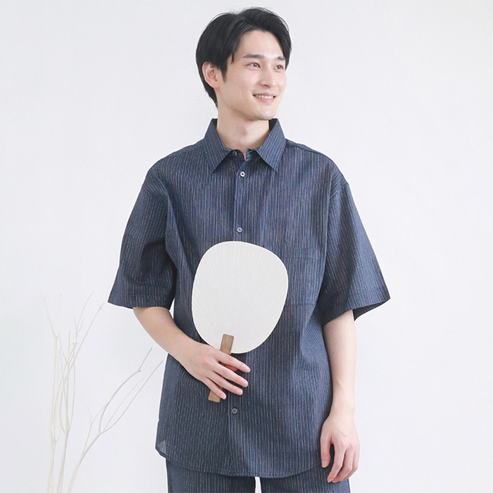 KYOETSU（京越） 甚平 メンズ【 シャツタイプ 】長ズボン 半ズボン
