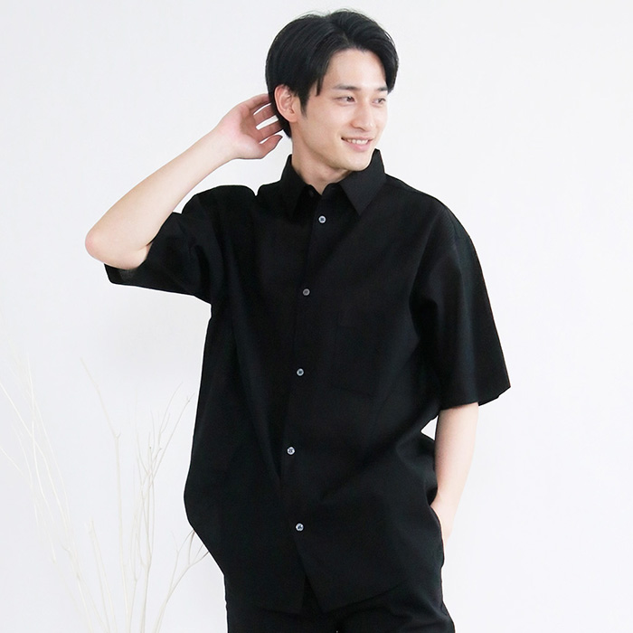 【本日限定お値下げ】THE CRIMIE 黒 七部丈シャツ/甚平 KYOETSU（京越） 甚平 メンズ【 シャツタイプ 】長ズボン 半ズボン