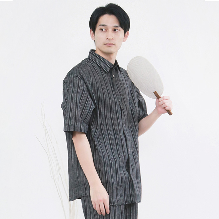 KYOETSU（京越） 甚平 メンズ【 シャツタイプ 】長ズボン 半ズボン