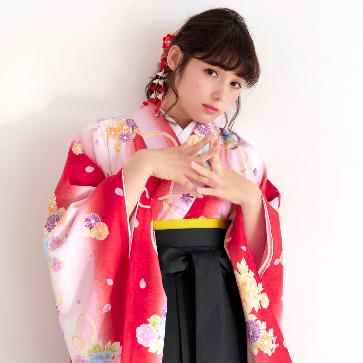 袴3点セット 華やか A) 袴セット 卒業式 袴 セット 女性 18colors