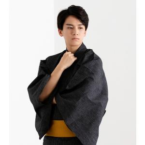 (浴衣3点セット C 小粋 簡単) 浴衣 メンズ セット 安い しじら織り (浴衣/ワンタッチ角帯/...