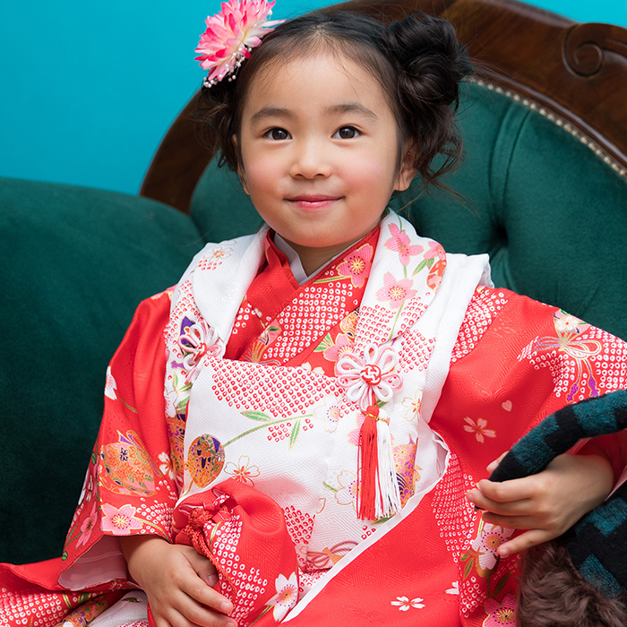 七五三 着物 3歳 女の子 【豪華9点フルセット】七五三 女の子 着物 3歳 フルセット 華やかA C 753 レトロ 着物セット 被布セット 被布  フルセット(rg)