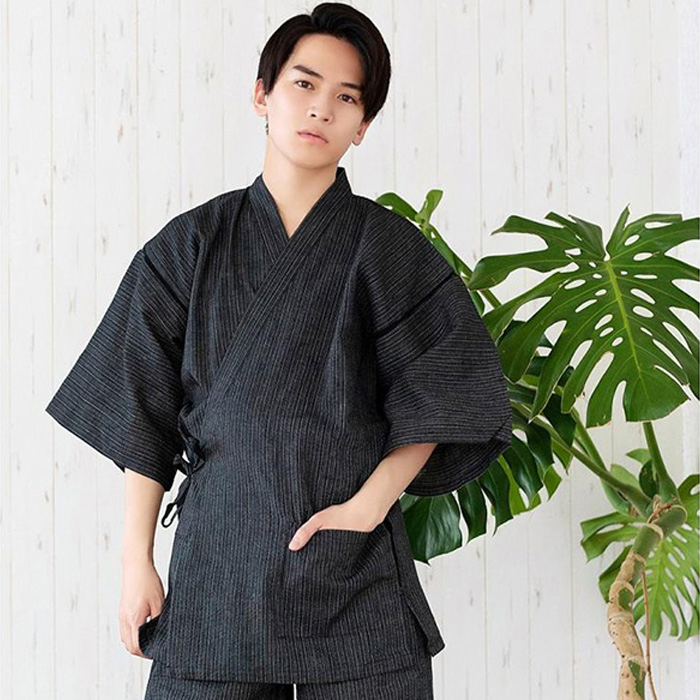 甚平 メンズ メンズ甚平 浴衣 【 綿麻しじら甚平単品 18色展開 】 麻 綿 ギフト プレゼント 誕生日 お父さん 父の日 おしゃれ 実用的 パジャマ 部屋着 (rg) | KYOETSU | 01