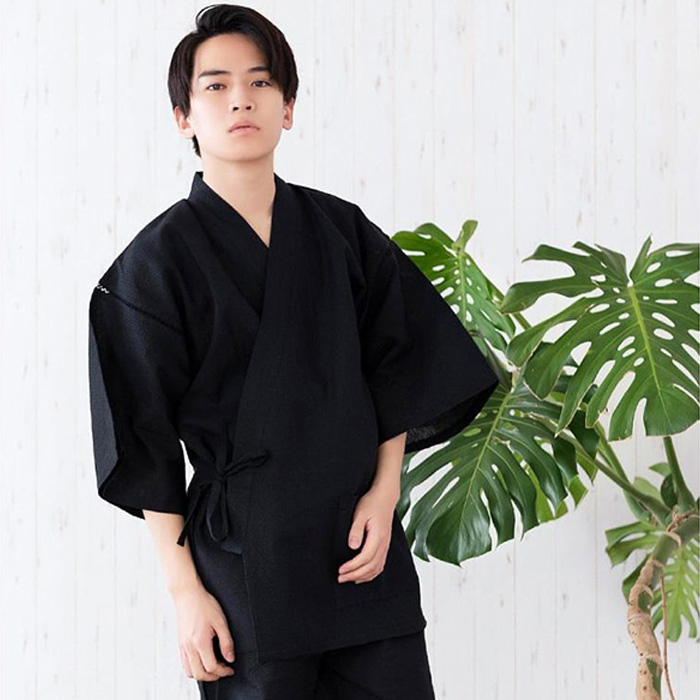 甚平 メンズ メンズ甚平 浴衣 【 綿麻しじら甚平単品 18色展開 】 麻 綿 ギフト プレゼント 誕生日 お父さん 父の日 おしゃれ 実用的 パジャマ 部屋着 (rg) | KYOETSU | 05