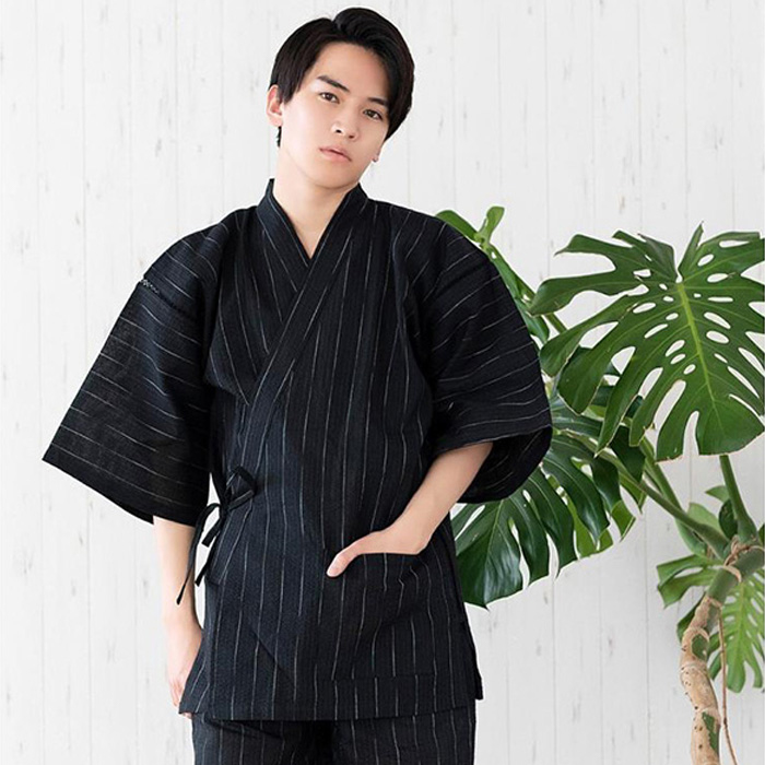 甚平 メンズ メンズ甚平 浴衣 【 綿麻しじら甚平単品 18色展開 】 麻 綿 ギフト プレゼント 誕生日 お父さん 父の日 おしゃれ 実用的 パジャマ 部屋着 (rg) | KYOETSU | 07