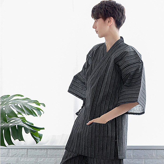 甚平 メンズ メンズ甚平 浴衣 【 綿麻しじら甚平単品 18色展開 】 麻 綿 ギフト プレゼント 誕生日 お父さん 父の日 おしゃれ 実用的 パジャマ 部屋着 (rg) | KYOETSU | 09