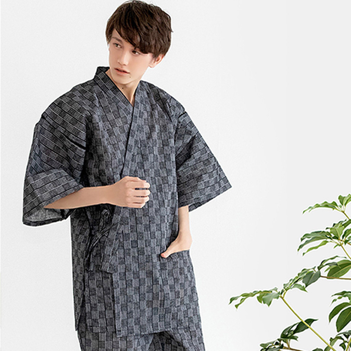 甚平 メンズ メンズ甚平 浴衣 【 綿麻しじら甚平単品 18色展開 】 麻 綿 ギフト プレゼント 誕生日 お父さん 父の日 おしゃれ 実用的 パジャマ 部屋着 (rg) | KYOETSU | 11