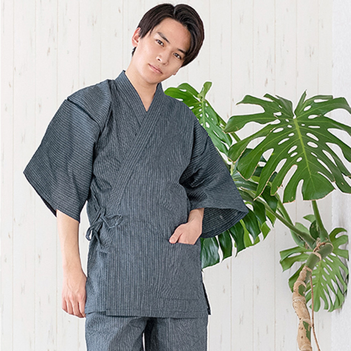 甚平 メンズ メンズ甚平 浴衣 【 綿麻しじら甚平単品 18色展開 】 麻 綿 ギフト プレゼント 誕生日 お父さん 父の日 おしゃれ 実用的 パジャマ 部屋着 (rg) | KYOETSU | 13