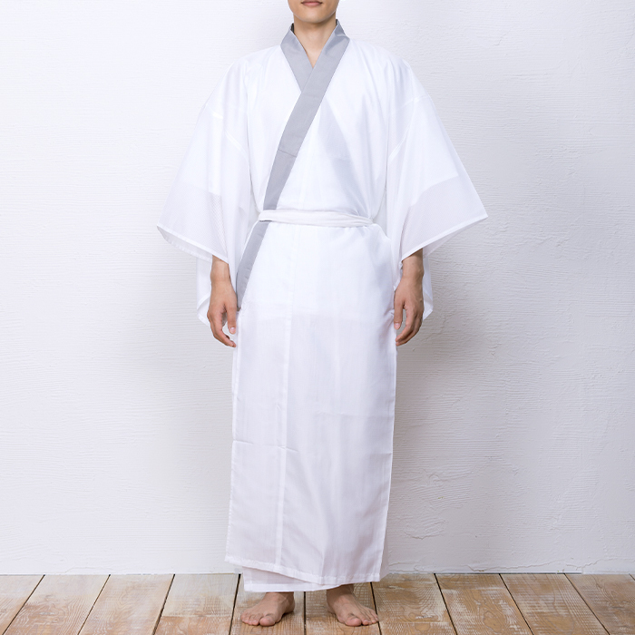 (男長襦袢 絽) KYOETSU キョウエツ 長襦袢 男性 洗える メンズ 夏用 絽 襦袢 男 和装 着物 下着 半襟付
