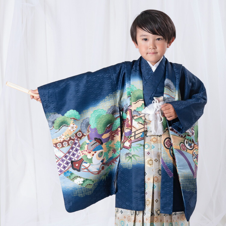 七五三 着物 5歳 羽織袴セット 男の子 10点フルセット 着付け