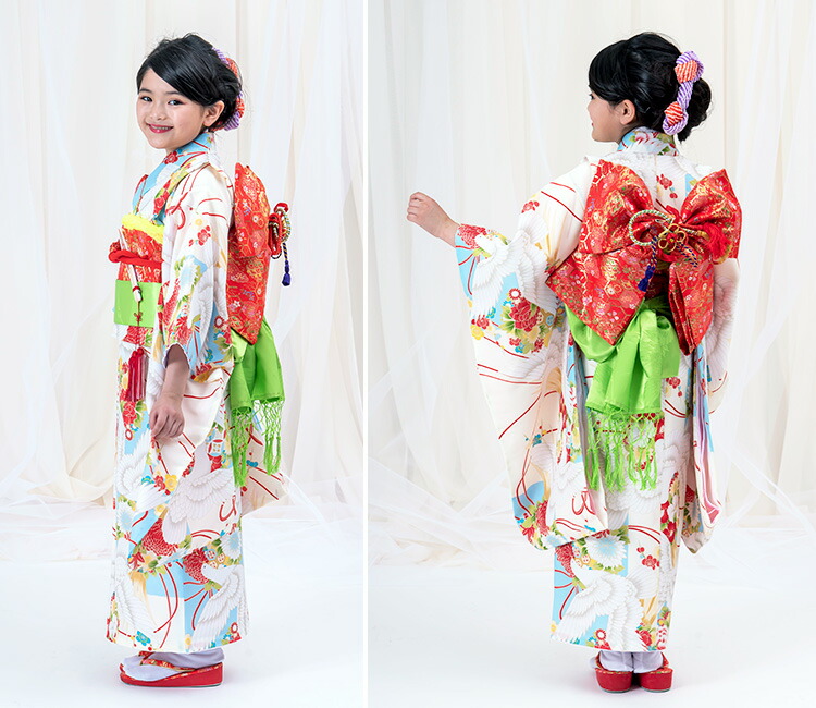 七五三 着物 7歳 四つ身セット(結び帯セット) 女の子 16点フルセット