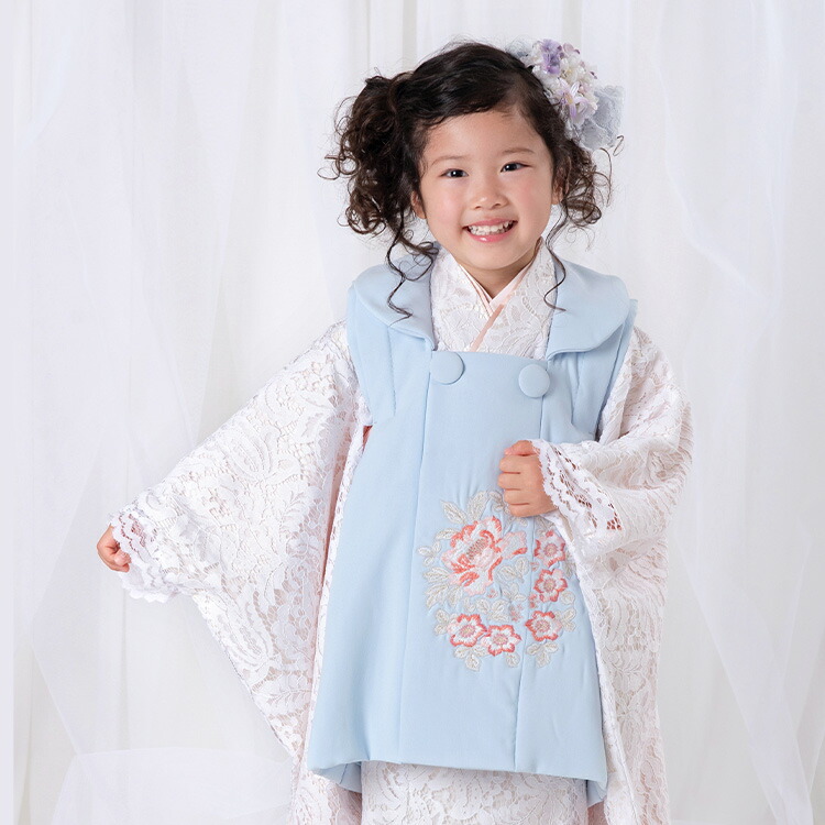 美品　七五三　3歳　被布と着物と襦袢の3セット 在庫限り 特価 七五三 女の子 着物 3歳 被布セット 着物セット 8