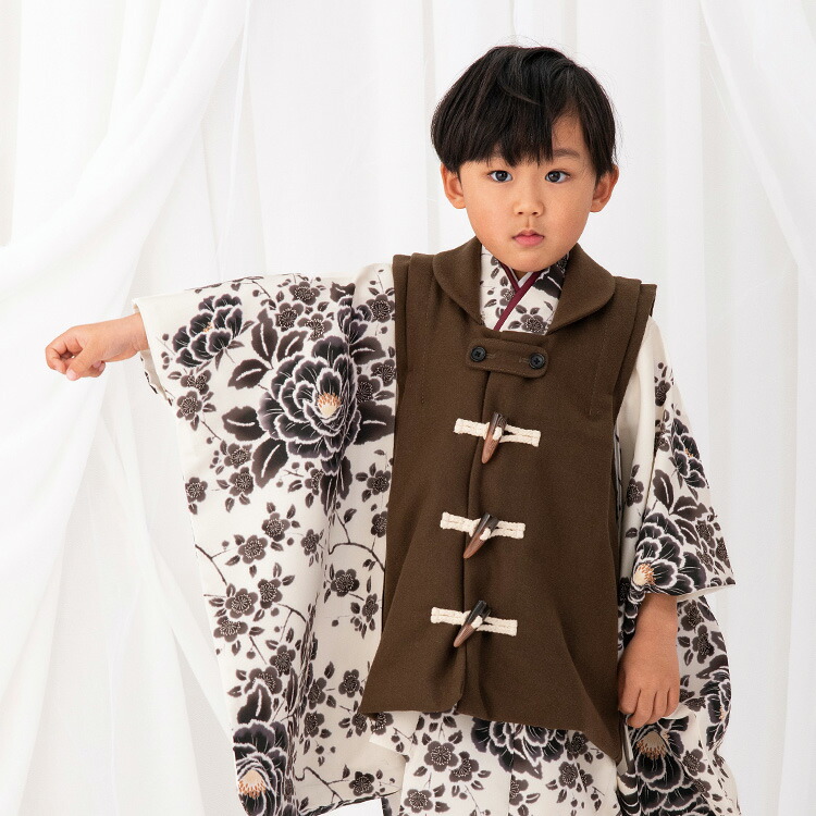 七五三 着物 3歳 被布セット 男の子5点フルセット 着付けマニュアル