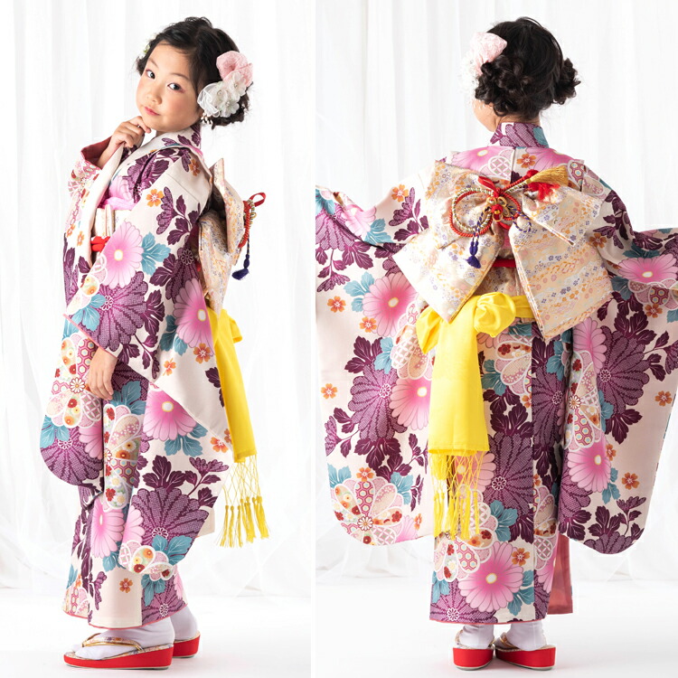 9月下旬入荷予定】七五三 着物 7歳 四つ身セット(結び帯セット) 女の子