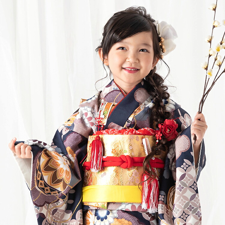 七五三 着物 7歳 四つ身セット(結び帯セット) 女の子 16点フルセット